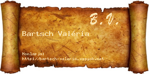 Bartsch Valéria névjegykártya